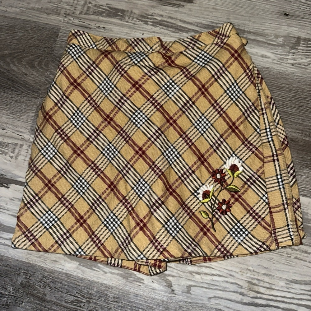 IN Design Girls Y2K Vintage Preppy  Plaid Floral Skort Skirt Size 6X
